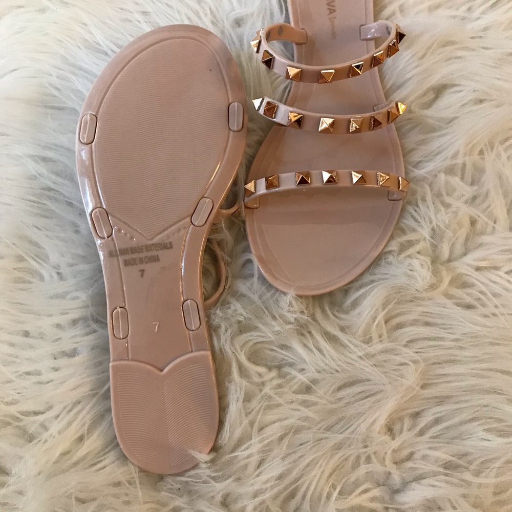 Studded Nude Jelly Sandals - Picture 4 of 10